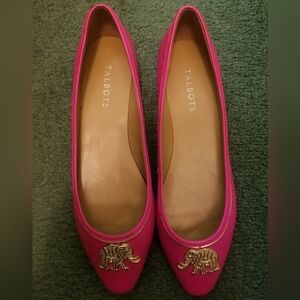 Talbots Pink Flats with Elephant Embellishment Size 10.5